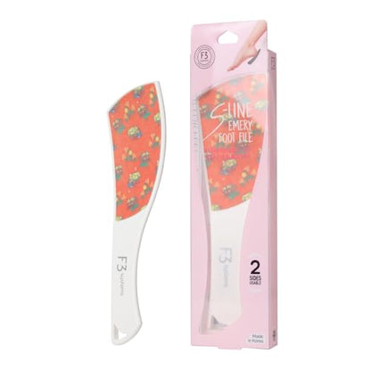 S-Line Emery Foot File, Colossal Double-Sided Pedicure Tool, Effective for Cracked Heel, Ergonomic Design for Easy Grip (Pattern) - color: Pattern