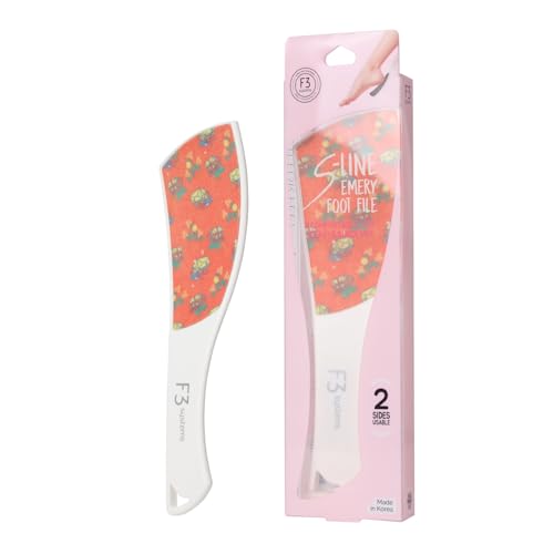 S-Line Emery Foot File, Colossal Double-Sided Pedicure Tool, Effective for Cracked Heel, Ergonomic Design for Easy Grip (Pattern) - color: Pattern