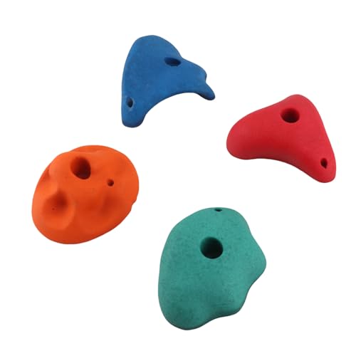 Climbing Holds Colorful Resin Fiber Diverse Shapes for Childrens Rock Wall, 5-Pack Set for Outdoor Play