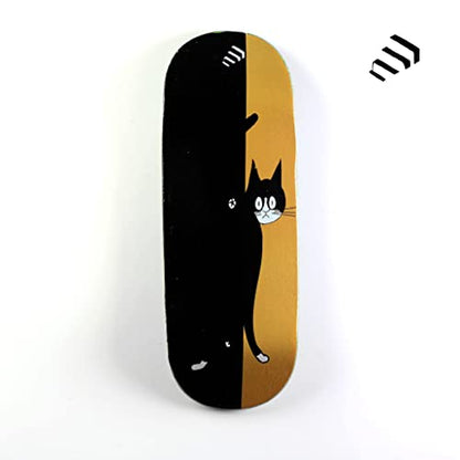 NOAHWOOD Wooden Fingerboard Complete (Noah Team 9.5S Short Nose Short Tail) Hand Mould Made(+34mm Prince Silvery Trucks)(+NW Handmade PRO Logo Wheels ii)(Cat 2022) - color: Cat 2022