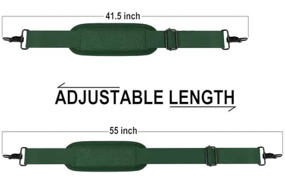 Shoulder Strap 56 inch, Universal Adjustable Thick Soft Duffel Bag Shoulder Strap Replacement Comfortable Belt with Metal Swivel Hooks for Laptop Messenger Bag, Briefcase, Shoulder Bag, Dark Green - color: Dark Green