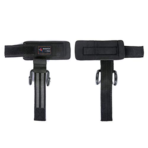 Heavy Duty Strap with pro Metal Lifting Steel Hooks Improves Grip for Weightlifting, Powerlifting, Bodybuilding & Deadlift - Neoprene Padded Wrist Wraps Provides Support for Men & Women