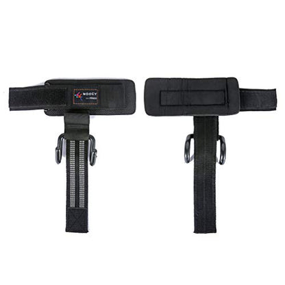 Heavy Duty Strap with pro Metal Lifting Steel Hooks Improves Grip for Weightlifting, Powerlifting, Bodybuilding & Deadlift - Neoprene Padded Wrist Wraps Provides Support for Men & Women