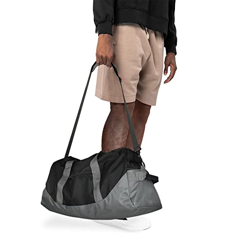 21" Large Duffle Bag with Adjustable Strap - color: Black Gray