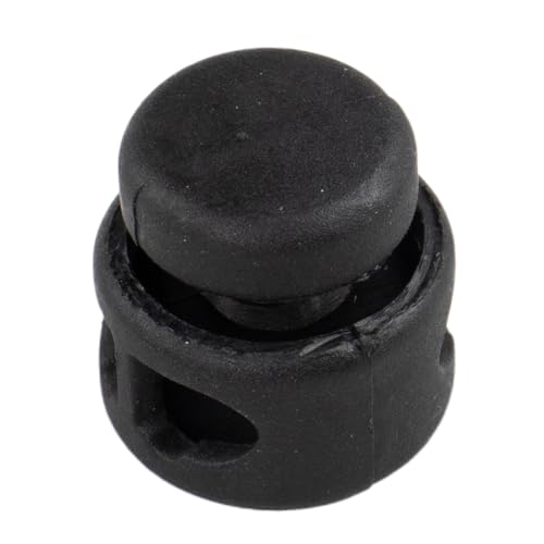 Paracord Planet Double Barrel Cord Lock Draw String Toggle Stopper – Choose from 5, 10, and 20 Pack Sizes - color: Black, size: 5 Pack