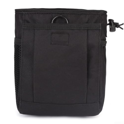 Climbing Chalk Bag Outdoor Waist Pouch 600D Nylon Camping Hunting Tool Organizer with Pockets(Black)