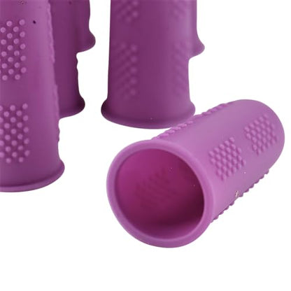Finger Protectors [Flex Series - 12-Pack] Silicone Non-Stick Finger Covers | Purple | Small (6) / Medium (6) for Hot Glue | Sewing | Adhesives | Scrapbooking - color: Small & Medium - Orchid [12-Pack]