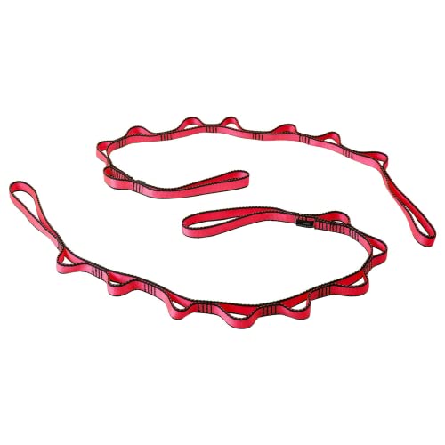 DASKING 23KN (5070 lbs) Heavy Duty Straps - 2 Pack Adjustable Daisy Chain Webbing for Aerial Yoga, Hammock, Fitness & Rigging - CE/EN566 Certified, Red/Grey - color: Red