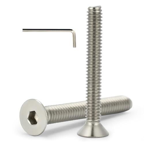 50 Pcs 1/4-20 x 2 Flat Head Socket Cap Screws Countersunk Bolts,304 Stainless Steel 18-8,Allen Socket Drive,Bright Finish,Fully Machine Thread (1/4-20 x 2 (50pcs)) - size: 1/4-20 x 2 (50pcs)