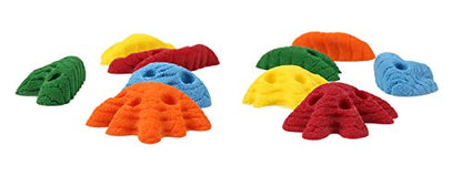 Atomik Climbing Holds Set of 10 Screw-On Dripstone Flat Crimps Style 2 in Assorted Bright Tones