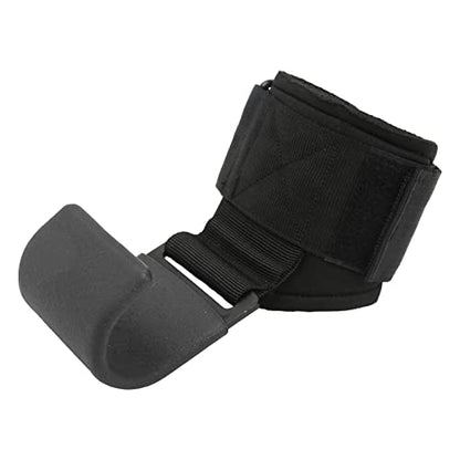 Weight Lifting Hand Grip, Adjustable Fastener Palms Protection Steel Hook Heavy Duty Lifting Grip Anti Slip Versatile Thick Webbing for Workout (Black)