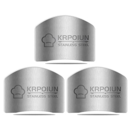 Finger Guards for Cutting Kitchen Tool, Stainless Steel Guard Protector to Avoid Hurting When Slicing and Dicing Food - 3 Pack - color: Silver 3 single finger