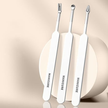 9 Piece Nail Clipper Set Stainless Steel Manicure Kit White Zipper Case for Home Travel Lightweight Grooming