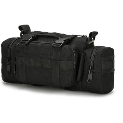 Tactical Duffel Bags for Men, 3P Military Waist Packs EDC Utility Pouch Crossbody with Shoulder Strap Hand Carry (Black) - color: Black