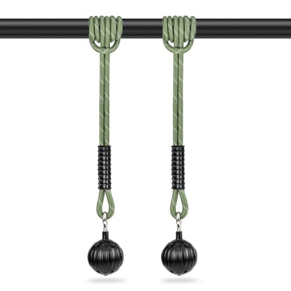 Pull Up Power Balls, Non-Slip Rock Climbing Grips, 40 Inch Rope Hand Exerciser for Chin Up Bar, Kettlebell, Barbell, Home Fitness Training