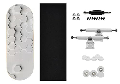 Teak Tuning 34mm Pro Fingerboard Heat Transfer Graphic Complete - Fully Assembled with Pro Level Parts - Pro Shaped Wood Deck (34x97mm), UltraSpin Wheels, Prodigy Trucks - Raised Hexagons - color: Raised Hexagons