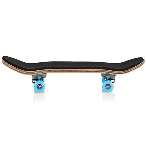 Gavigain 1Pc Wooden Fingerboard Maple Wooden Alloy Fingerboard Finger Skateboards with Box Reduce Pressure Kids Gifts(Light Blue)