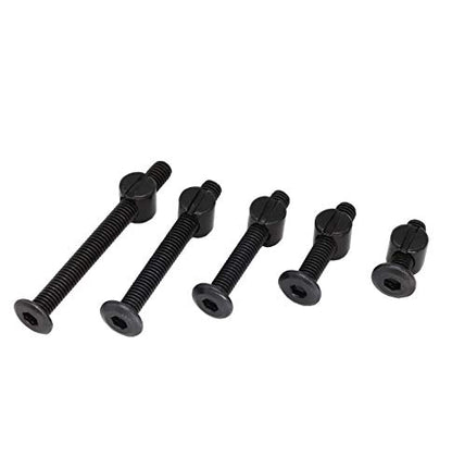 50pcs Crib Hardware Screws, M6 x 20mm/ 30mm/ 40mm/ 50mm/ 60mm Black Hex Socket Cap Bolts Barrel Nuts Assortment Kit for Cot Crib Bed Chairs - size: M6 x 20/30/40/50/60mm (50 pcs)