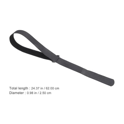 CALLARON 12pcs Black Loop Fastener Cinch Straps 25mm X 600mm Adjustable Cargo Binding Belts for Yoga Mat Carrying, Cord Organizer, and Sports Equipment Storage