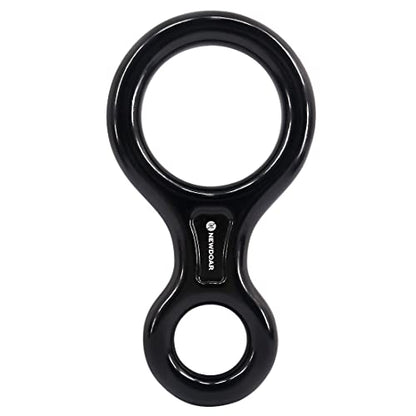 NewDoar Climbing Gear Downhill Equipment, Descender Rappel Rock Climbing Descending Belaying Equipment Rescue Figure 8 Descender Rigging Plate 35KN for Climbing Belaying and Rappeling Device - color: Black