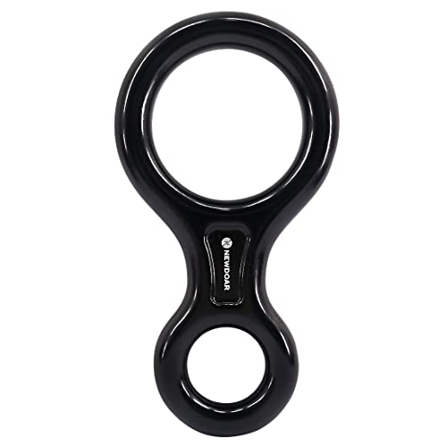 NewDoar Climbing Gear Downhill Equipment, Descender Rappel Rock Climbing Descending Belaying Equipment Rescue Figure 8 Descender Rigging Plate 35KN for Climbing Belaying and Rappeling Device - color: Black