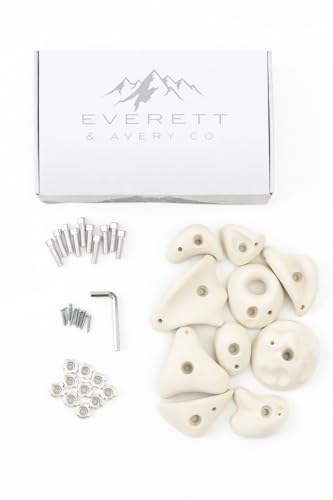 Everett & Avery Co. Premium Rock Climbing Holds - Rock Climbing Wall for Kids Inside - Rock Wall Climbing Holds Kids - Indoor Rock Climbing Wall for Kids