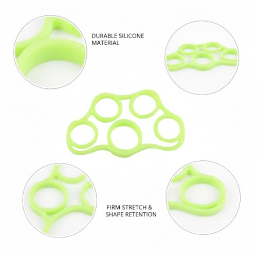 Hand Strengthener Silicone Finger Resistance Band for Grip Training and Extension Exercises - color: Green