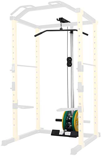 HulkFit Multi-Functional Adjustable Pro Series Power Rack Power Cage Exercise Equipment for Home Gym with Squat Rack Attachments and Accessories - Bench Press, Squats, and Deadlifts - Multicolor - style: Lat Pulldown V1