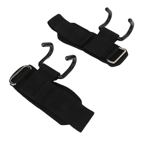 Powerlifting Straps Dual Hook Design Increase Grip Strength for Strength Training Weightlifting Exercises 2pcs Black