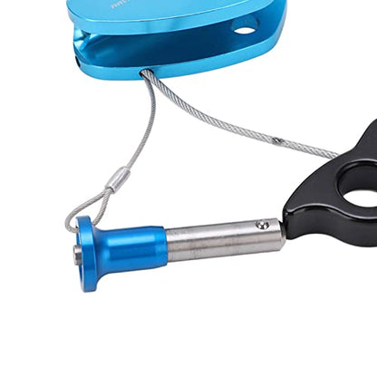Self Locking Rope Grab, Detachable Main Shaft, Blocking Tooth for Rope Gripping, Strength Magaluma Material, Blue, for Rock Climbing and Engineering Fall