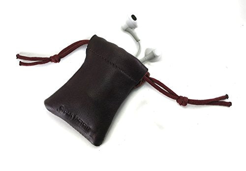 3 Pack Lambskin Leather Drawstrings Pouch: Brown, 11.5cm X 11.5cm… - color: Brown