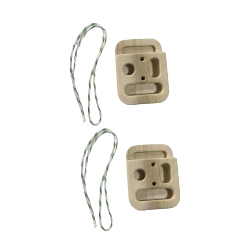 Wooden Climbing Hangboard with Rope, 4.33 x 5.71 in Finger Training Board for Door Mount Rock Climbing Grip Strength, 2-Pack