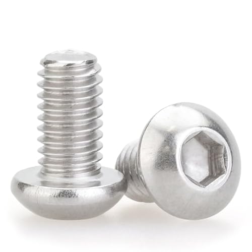 M2.5 x 3mm 100 Pcs Button Head Socket Cap Screws, 304 Stainless Steel (18-8), Fully Threaded, Bright Finish, Allen Hex Drive, Includes Hex Wrench, for Furniture, DIY, 3D Printing - size: M2.5 x 3mm-100 PCS