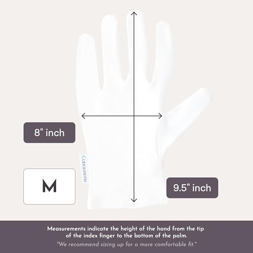 4 Pairs Cottonnerie Basics Cotton Gloves for Dry Hands Sleeping, Moisturizing Gloves Overnight, Hand Moisturizer Gloves, Moisture Gloves for Dry Hands Overnight, Sleeping Gloves, Medium - size: Basics Medium