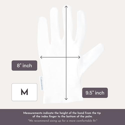 4 Pairs Cottonnerie Basics Cotton Gloves for Dry Hands Sleeping, Moisturizing Gloves Overnight, Hand Moisturizer Gloves, Moisture Gloves for Dry Hands Overnight, Sleeping Gloves, Medium - size: Basics Medium