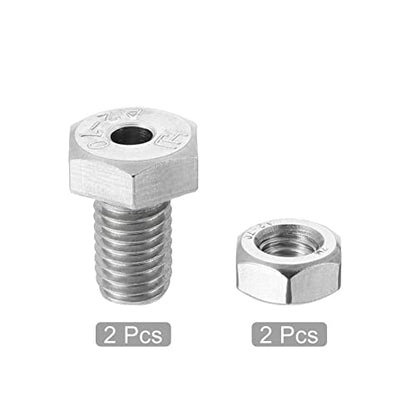 MECCANIXITY M10x16mm Hollow Screw Bolts External Hexagon Fasteners with Nuts, 304 Stainless Steel Pack of 2 - size: M10x16mm