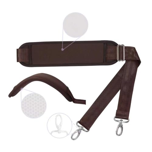 60 Inch Shoulder Strap for Bag with Removable Ultra-Thick Pad | 60" Shoulder Strap with Removable Thick Pad,Adjustable Buckles and Metal Hooks, for Briefcase/Laptop/Messenger/Luggage Bag - color: Brown