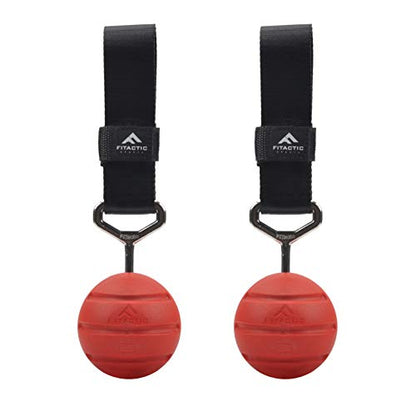 Rock Climbing Solid Training Cannonball Bomb Power Pull Up Ball Hold Grips for Straps for Finger, Forearm, Biceps, Back Muscles - color: Red (Groove 3")
