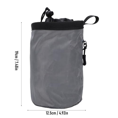RiToEasysports Climbing Chalk Bag Oxford Fabric Chalk Pouch with Fleece Lining Adjustable Drawstring Zippered Pocket 19 X 12.5 X 12.5 Cm for Rock Climbing Weightlifting Gymnastics