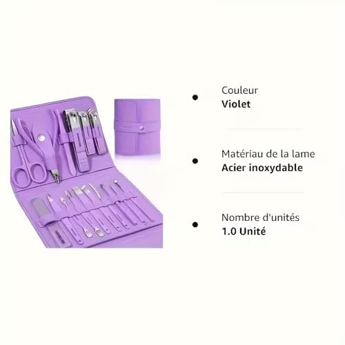 16 Pieces Stainless Steel Manicure Kit, Manicure Set Professional for Women Nail Care Tools, Toenail Scissors Tools with Leather Travel Bag (Gray-Green)