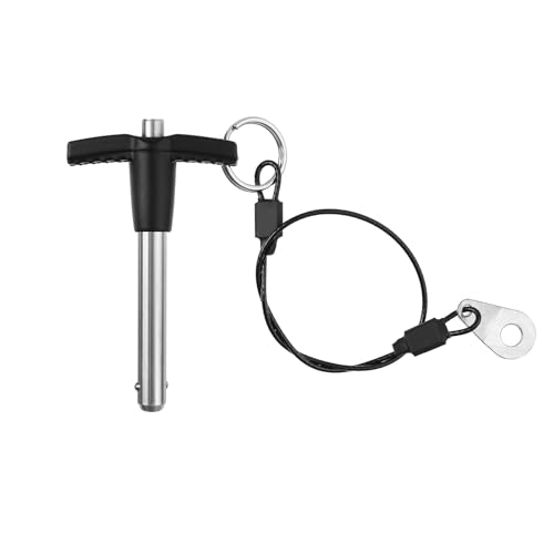 T Handle Quick Release Pin 5/16 Inch Diameter ,Stainless Steel Ball Locking Pin with Push Button Lanyard Cable Usable Length 1.57"(8*40mm) - size: 8mm-40mm