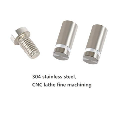 Standoff Screws for Wall Mount Acrylic Picture Frame Hardware 1/2" x 1" Aluminum Silver Finish Nails for Acrylic Glass Sign Holder 4 Pcs
