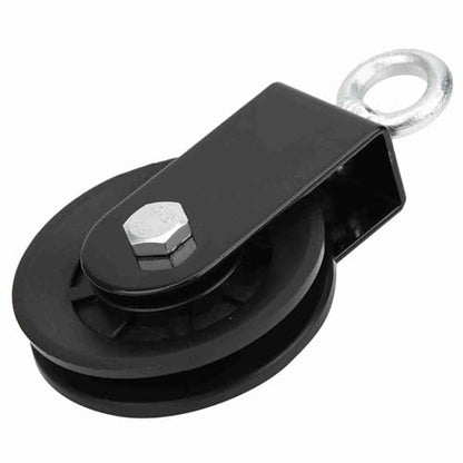 Premium Fitness Pulley System Heavy Duty Mute Hanging Wheel with Ball Bearings for Home Gym Strength Training DIY Workout Equipment PP Iron Plate Construction 155x88mm 385g