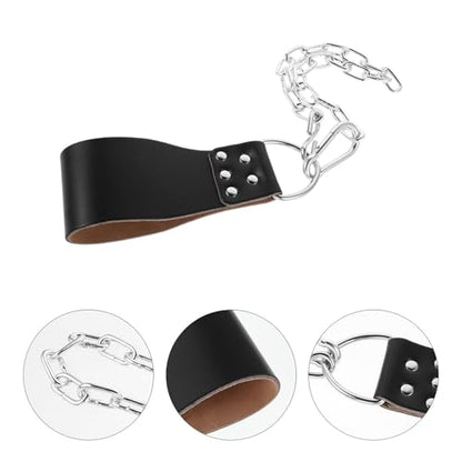 Abaodam Weighted Pull-up Dip Belt with Metal Chain, Black Waist Weight Belt for Men and Women, Fitness Weightlifting Accessory for Strength Training and Muscle Workout