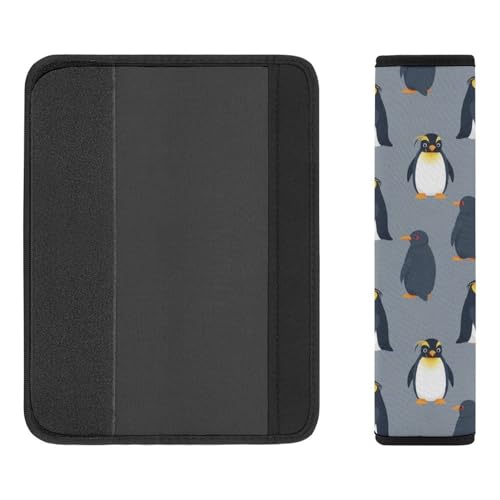 2PCS Watercolor Penguin Grey Car Seat Belt Pad Universal Soft and Comfortable Harness Pads Strap for Kids, Car Seats Pushchair Strollers High Chair Pushchair - color: Pattern 1159