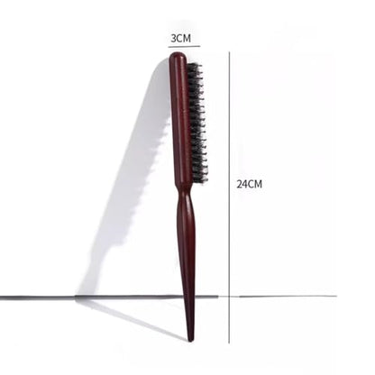 2 Pcs Teasing Boar Bristle Hair Brush for Women Rat Tail Comb with Pick Fine Tooth Hair Brush for Edge Control Backcombing Slick Back Smoothing and Styling Brush Adds Volume Reduces Frizz