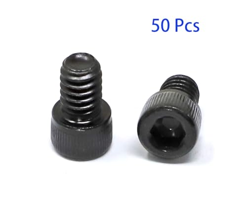 iexcell 50 Pcs 1/4-20 x 3/8" Alloy Steel 12.9 Grade Hex Socket Head Cap Screws Bolts Kit, Black Oxide Finish - size: 1/4-20 x 3/8"