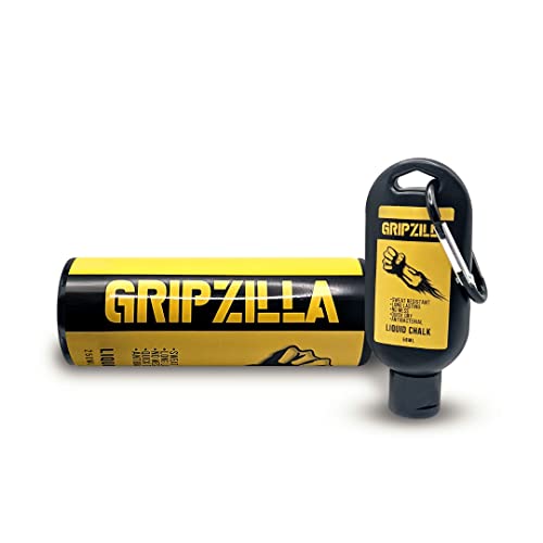 GRIPZILLA Liquid Chalk Kit Gym Chalk for Weight Lifting, Rock Climbing, Pole Grip, Bouldering, Powerlifting, Ball, Gymnastics, Sports, and Workout - Package May Vary - size: 250ml + 50ml Kit
