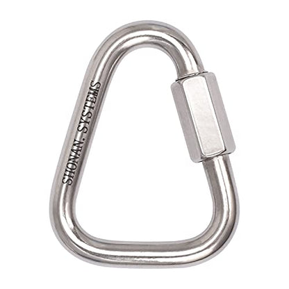 SHONAN Delta Quick Link Large Stainless Steel 4.1 Inch Triangle Chain Links Heavy Duty Triangle Carabiners Marine Grade, 1 Pack, 2517 Lbs Capacity - size: 4.14 Inch, 1 Pack(Marine Grade)