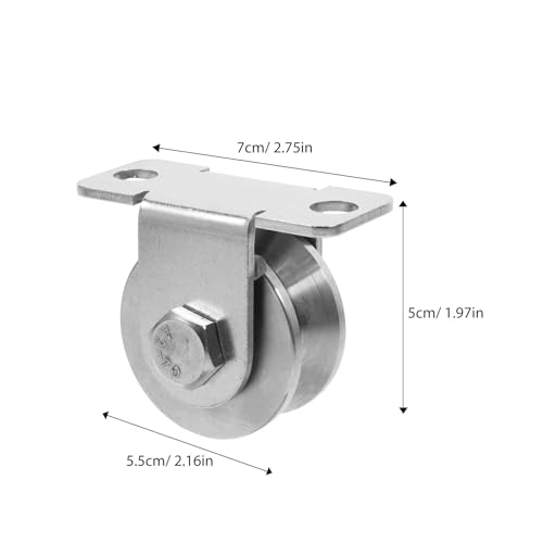 U Groove Stainless Steel Wall Pulley 2Pcs Heavy Duty Stainless Steel Rope Pulley with Internal Bearings for Wall Mounted Sliding Door Pulley System